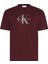 Erkek Pamuklu Regular Fit Logo Baskılı T-Shirt - Bordo 1