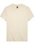 Erkek Slim Fit Minimal Logo T-Shirt - Bej 1