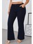 Cedy Denım - Kadın Siyah Büyük Beden Ispanyol Paça Yüksek Bel Skinny Fit Likralı Pantolon C628 3