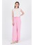 Pembe %100 Pamuk Müslin Palazzo/bol Paça Pantolon 8056A 2