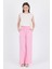 Pembe %100 Pamuk Müslin Palazzo/bol Paça Pantolon 8056A 3