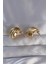 Pirinç Gold Renk Tırtıklı Bombe Model Küpe 2