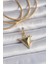 Pirinç Gold Renk Zirkon Taşlı 3D Üçgen Model Ajda Charm 1