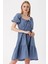 2351 Kloş Poplin Elbise - Indigo 1