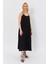 Askılı Uzun Çan Elbise - Siyah 3