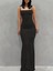 Kadın Kolsuz Askılı Bodycon Uzun Viskon Elbise 1