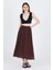 Kahve %100 Pamuk Müslin Midi Etek 7038 1