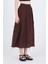 Kahve %100 Pamuk Müslin Midi Etek 7038 5