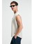 Phase Erkek Baskı Detaylı Bisiklet Yaka Oversize Fit Bej T-Shirt 3