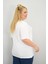 Kadın Büyük Beden Kısa Kollu Yakası Biye Detaylı Bluz 1970-25 1