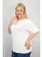 Kadın Büyük Beden Kısa Kollu Yakası Biye Detaylı Bluz 1970-25 5