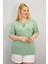 Kadın Büyük Beden Kısa Kollu Yakası Biye Detaylı Bluz 1970-25 5