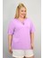 Kadın Büyük Beden Kısa Kollu Yakası Biye Detaylı Bluz 1970-25 5