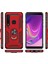 Samsung Galaxy A9 2018 Uyumlu Kılıf Çift Katmanlı Polikarbon Koruma ve Manyetik Tutucu Stand Yüzük 5