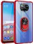 Xiaomi Poco X3 Kılıf Anti-Shock Darbe Önleyici Renkli Kenarlar, Metal Yüzüklü, Polikarbon Kılıf 1