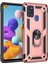 Samsung Galaxy A21S Kılıf Çift Katmanlı Polikarbon Koruma ve Manyetik Tutucu Stand Yüzük (Uyumlu) 1