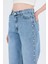 Buzkar Yanları Inci Işlemeli Yüksek Bel Straight Jean Pantolon 3312 4
