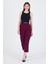 Bordo Yüksek Bel Kemerli Havuç Kesim Pantolon 6418A 2