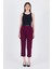 Bordo Yüksek Bel Kemerli Havuç Kesim Pantolon 6418A 3