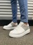 JY151 Boost Bağcıklı Cilt Süet Erkek Günlük Sneaker Ayakkabı Csbt - Beyaz/gri 2