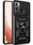 Infinix Hot 12I Kılıf Mıknatıslı Araç Tutucu Yüzük ve Kapaklı Lens Korumalı Sürgülü Tank Kılıf 1