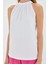 0489 Halter Yaka Örme Bluz - Beyaz 4