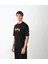 Unisex Bisiklet Yaka Baskılı Oversize T-Shirt - Siyah 5