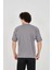 Unisex Jakar Kumaş Rahat Kol T-Shirt - Gri 5