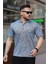 Erkek Yakalı Jakar Baskılı Kısa Kollu T-Shirt 1