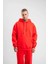 Unisex Double Oversize Kapşonlu Basic Sweatshirt - Kırmızı 1