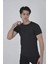 Unisex Göğüs File Aksesuarlı T-Shirt - Siyah 2