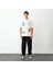 Unisex Bisiklet Yaka Baskılı Oversize T-Shirt - Beyaz 2