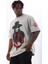 Unisex Oversize Baskılı Bisiklet Yaka T-Shirt - Gri 5