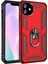 Apple iPhone 11 Kılıf Çift Katmanlı Polikarbon Koruma ve Manyetik Tutucu Stand Yüzük 2