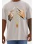 Unisex Baskılı Oversize T-Shirt - Gri 1