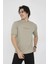 Unisex Bisiklet Yaka Slim Fit T-Shirt- Açık Yeşil 4