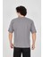 Unisex Jakar Kumaş Rahat Kol T-Shirt - Gri 5