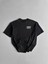 Baskılı Oversize Bisiklet Yaka T-Shirt - Siyah 1