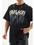 Unisex Oversize Kolye Dahil T-Shirt - Siyah 3