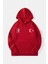 10 Kasıma Özel Üç Iplik Kapşonlu Baskılı Sweatshirt - Kırmızı 2