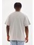 Unisex Baskılı Oversize T-Shirt - Gri 3