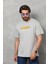 Unisex Basic Bisiklet Yaka Oversize T-Shirt - Gri 1