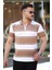 Erkek Yakalı Fermuarlı Çift Renk Kısa Kollu T-Shirt 1