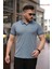 Erkek Yakalı Kagi Kumaş Kısa Kollu T-Shirt 1