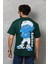 Unisex Basic Bisiklet Yaka Oversize T-Shirt - Yeşil 5