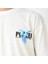 Unisex Bisiklet Yaka Baskılı Oversize T-Shirt - Beyaz 4