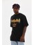 Unisex Baskılı Oversize T-Shirt - Siyah 3