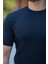 Erkek Bisiklet Yaka Örgü Desenli Kısa Örme Triko Kısa Kollu T-Shirt 3