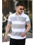 Erkek Yakalı Fermuarlı Çift Renk Kısa Kollu T-Shirt 1