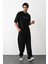 Unisex Baskılı Oversize T-Shirt - Siyah 5